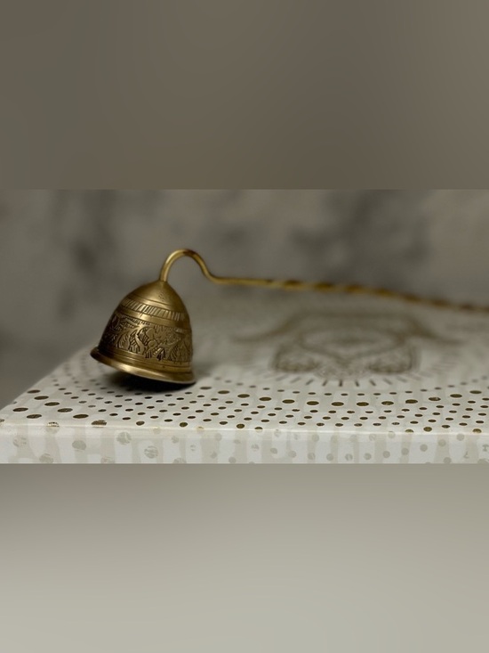 Other - Vintage Etched Brass Candle Snuffer11.5” Long,Twisted Handle,Ornate Bell-Shaped